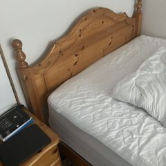 4ft 6 double solid pine bed