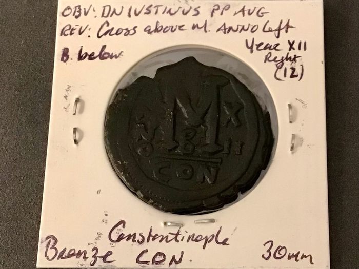 Byzantine Empire Emperor Justin II and Sophia 576 AD Follis