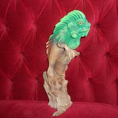 Wooden Hand Carved Chameleon Lizard (1980's)