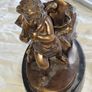 Bronzed Winged Cherub putto open seashell or leaf-shaped vessel with a scorpion like tail. Image 4