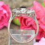 Antique 1920s Sapphire & Diamond Cluster Ring - 18ct White Gold & Platinum Image 6