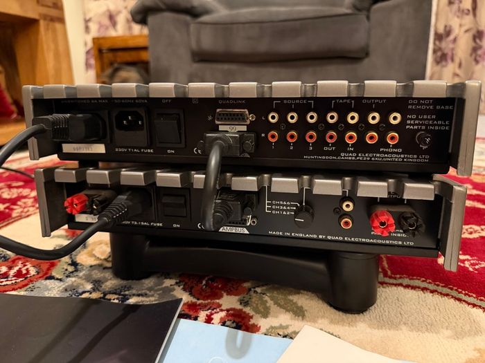 QUAD 99 Stereo Amplifier And Preamp Set - Phono MC/MM Input - Manuals & QuadLink Cable- Free Postage