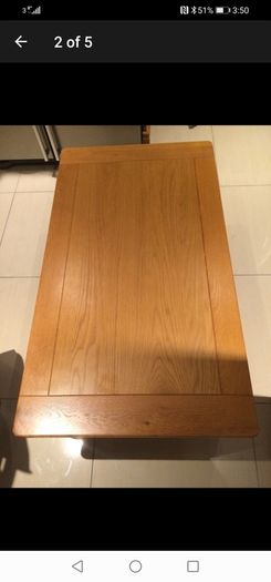 Two tone oak and painted coffee table with two drawers