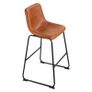 Set of 4 PU Leather Counter Barstool with Backrest 65cm Image 5