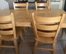Solid wood dining table & 6 chairs
