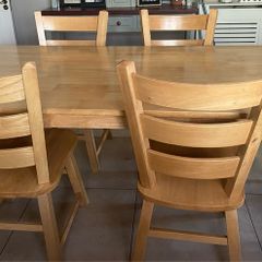 Solid wood dining table & 6 chairs