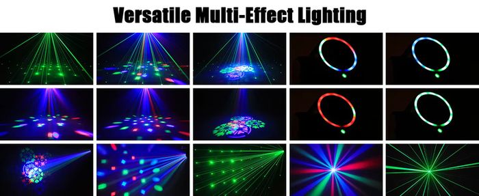 Mini 30W Beam Pattern Moving Head Light RGB DMX Sound Activated Strobe Effect Stage Light for DJ Disco Party Christmas