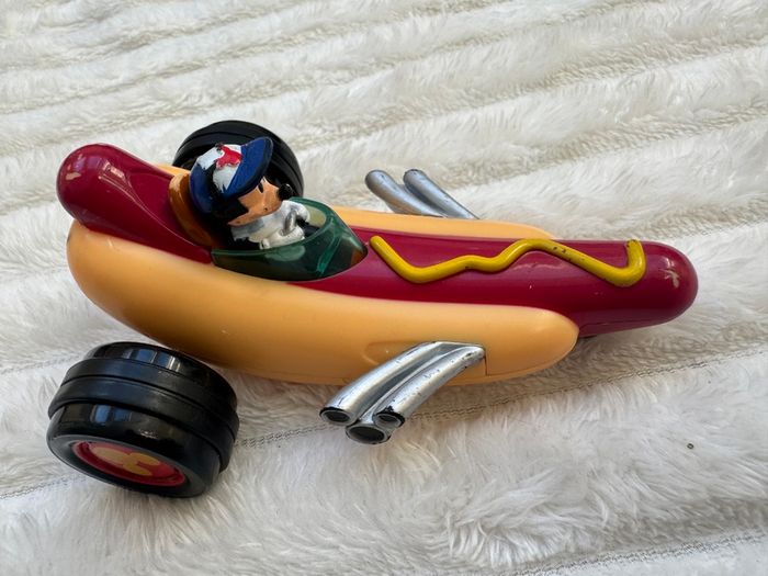 Disney Store Mickey Mouse Racers Disney The Roadster Racers Mickey's Hot Diggity Dogster Ricercar Racer Racing Hotdog approx. 11.5 cm length Used Please see photos