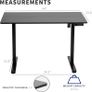 Electric Height Adjustable 112 x 61 cm Stand Up Desk Standing Workstation with Memory Controller Black Top Frame DESK-E144B Image 3