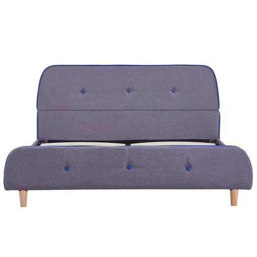 Bed Frame Light Grey Fabric 135x190 cm