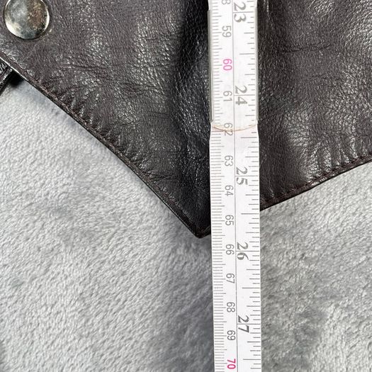 Black Goat Leather Stylish Waistcoat Mens Size M - Push Studs - Lined