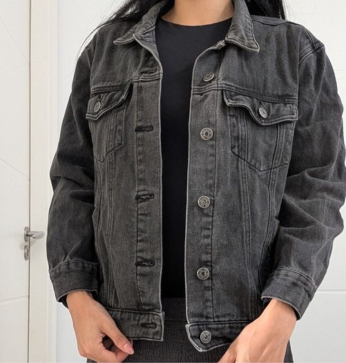 Denim jacket dark grey / black XS
