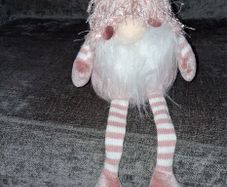 Christmas Bean Filled Sitting Gonk With Hanging Knitted Legs - Approx Size - 25cm - RRP - 18.99