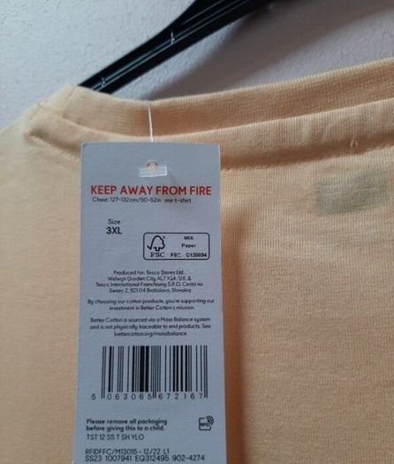 New tee shirts tag attached