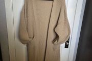 Long Beige Cardigan, BLUE VANILA