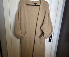 Long Beige Cardigan, BLUE VANILA