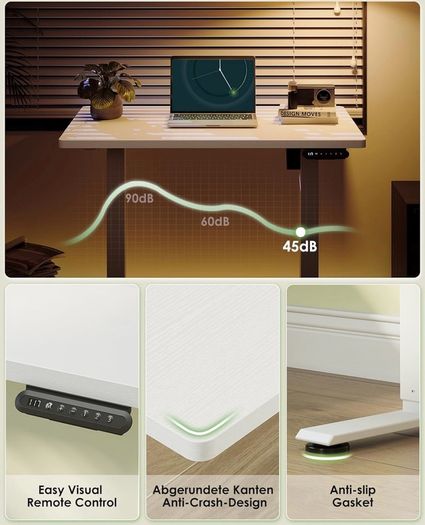 Standing Desk, 80cm Small Height Adjustable Desk with 3 Memory Heights