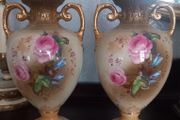 Pair of Edwardian lidded vases.