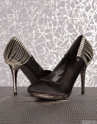 chain high heels royal blue or black