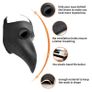 Black Rubber Plague Doctor Mask Long Nose Bird Beek Steampunk Gas Latex Face Mask Halloween Cosplay Prop for Kids and Adult Image 2