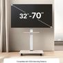 Rolling TV Stand, Mobile TV Cart for 32-70 Inch Screens, 25 Left-Right Rotation and Height Adjustable TV Mount with Tray, Holds up to 88 lbs for Corner, Bedroom, Outdoor, Max VESA 600x400mm Image 3