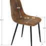 Vinatge Set of 6 Dining Chairs Upholstered Seat with Black Metal Legs Image 2