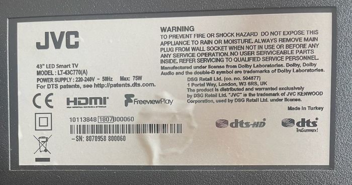 Jvc 44" Tv