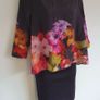 Ted Baker Cadie 2in1 Black Pink Purple Floral Bodycon Blouse Overlay Dress PRICE DROP Image 6