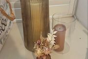 Amber glass bud vases x 20