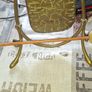 Antique Brass Tabletop Dinner Gong with Stand & Mallet Beautiful Etched Patina Postage Available or Collection, Image 4