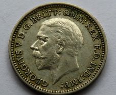 Silver Three pence 1932 King George V
