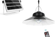 Dimmable Solar Shed Light for Indoor/Outdoor,Sheersexykiss 1200LM Solar Pendant Lights with Remote,IP65 Waterproof Motion Sensor Solar Powered Wall Lights for Garden/Garage/Balcony/Barn/Gazebo/Patio