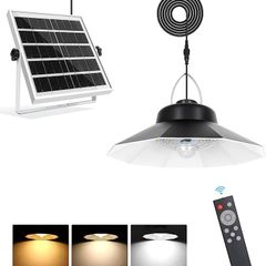 Dimmable Solar Shed Light for Indoor/Outdoor,Sheersexykiss 1200LM Solar Pendant Lights with Remote,IP65 Waterproof Motion Sensor Solar Powered Wall Lights for Garden/Garage/Balcony/Barn/Gazebo/Patio
