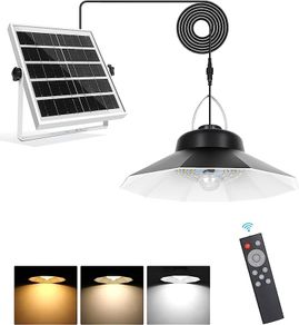 Dimmable Solar Shed Light for Indoor/Outdoor,Sheersexykiss 1200LM Solar Pendant Lights with Remote,IP65 Waterproof Motion Sensor Solar Powered Wall Lights for Garden/Garage/Balcony/Barn/Gazebo/Patio