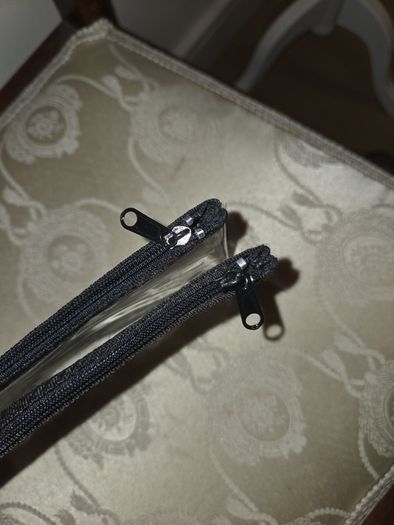2 x large plastic clear pencil cases bn