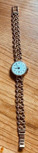 9k gold Swiss made mechanical watch and strap 22.5g