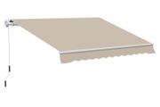 13'X8' Manual Retractable Patio Awning Window Door Sun Shade - Coffee