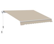 13'X8' Manual Retractable Patio Awning Window Door Sun Shade - Coffee