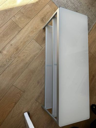 Metal and glass TV stand