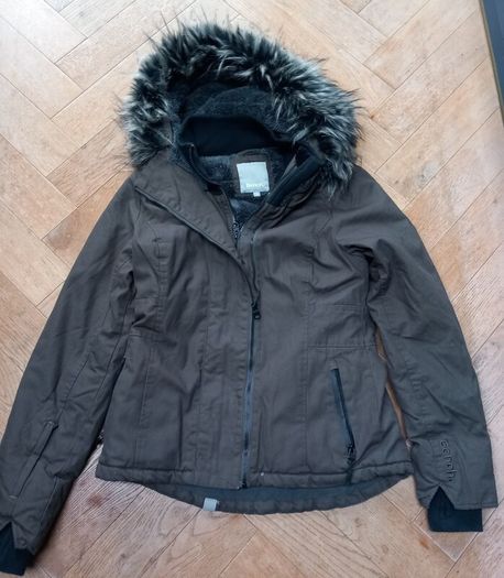 BENCH Khaki fur rimmed hood jacket