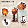 Wooden Globe Bar on Wheels, Bar Trolley, Home Bar, Wine Rack 45 x 45 x 88 cm, Brown Image 6