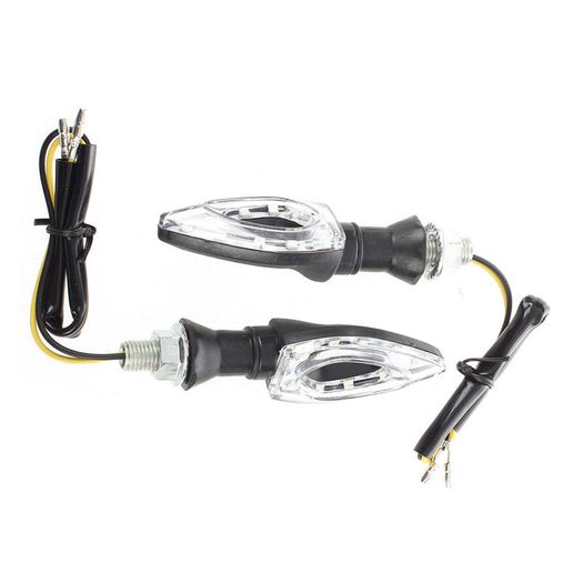 2x 12V Black Motorcycle Indicators Turn Signal Light