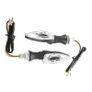 2x 12V Black Motorcycle Indicators Turn Signal Light Image 2