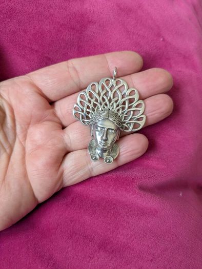Art Nouveau silver pendant
