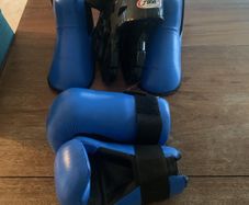 Taekwondo Protective gear - gloves, helmet and foot protectors