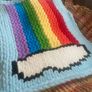 Handmade Fingerknit Rainbow Cloud Chunky Knit Blanket Image 8