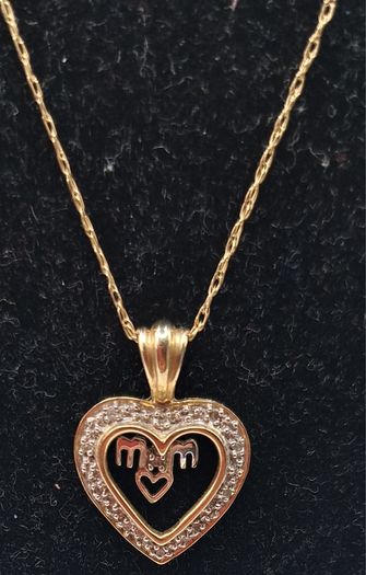 9ct yellow gold  diamond necklace