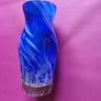 Vintage cobalt blue Bohemian glass vase Image 2