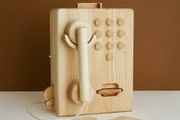 Handmade vintage wooden payphone | toy telephone