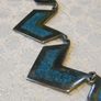 Vintage Mexican Silver & Turquoise Chevron Statement Necklace, 35.5g Image 6